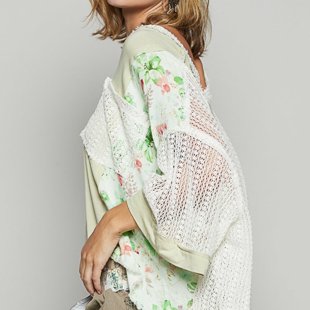 POL Oversized Top in Pistachio - Picture 3 of 5